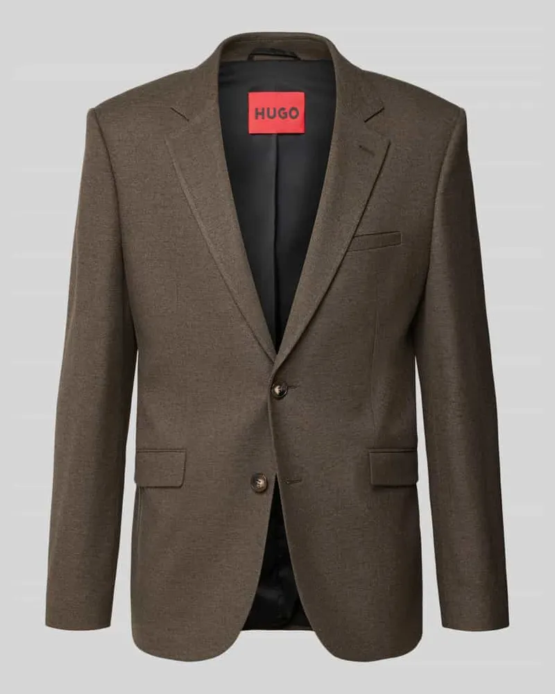 HUGO BOSS Regular Fit Sakko mit Reverskragen Arti253X Dunkelbraun