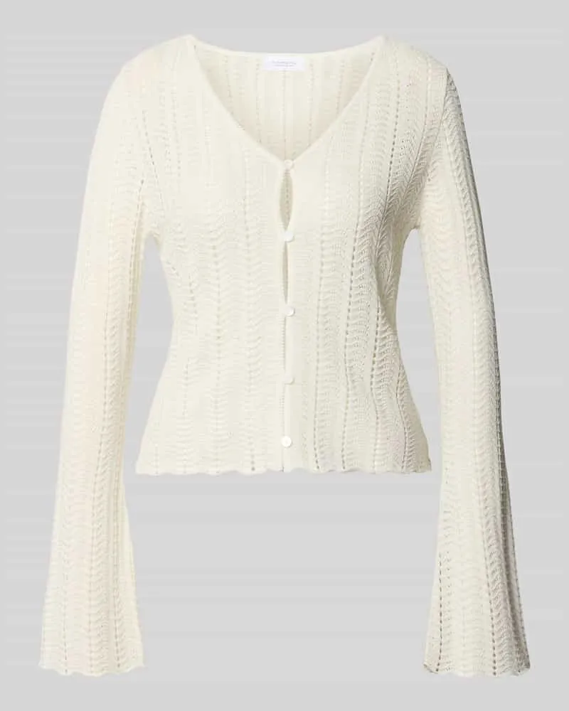 Rich&Royal Cardigan mit V-Ausschnitt und Knopfleiste Offwhite