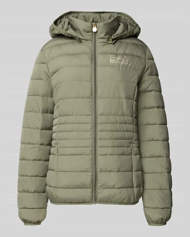 EA7 Steppjacke mit Label-Print Oliv