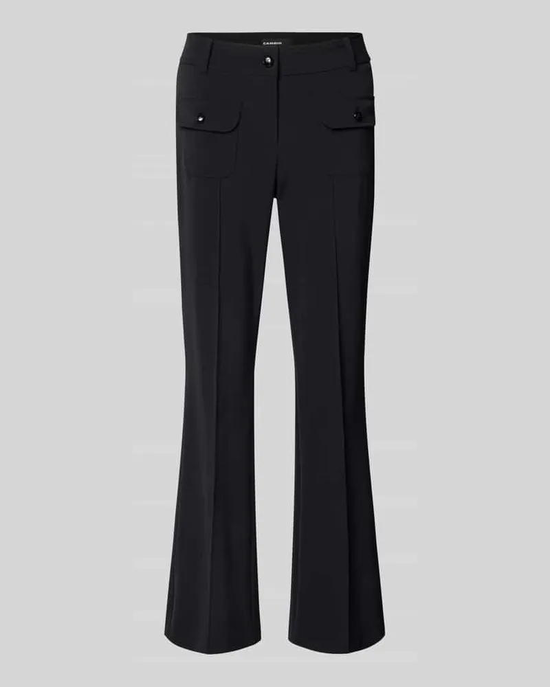Cambio Flared Fit Stoffhose mit Pattentaschen Modell 'Farah Black