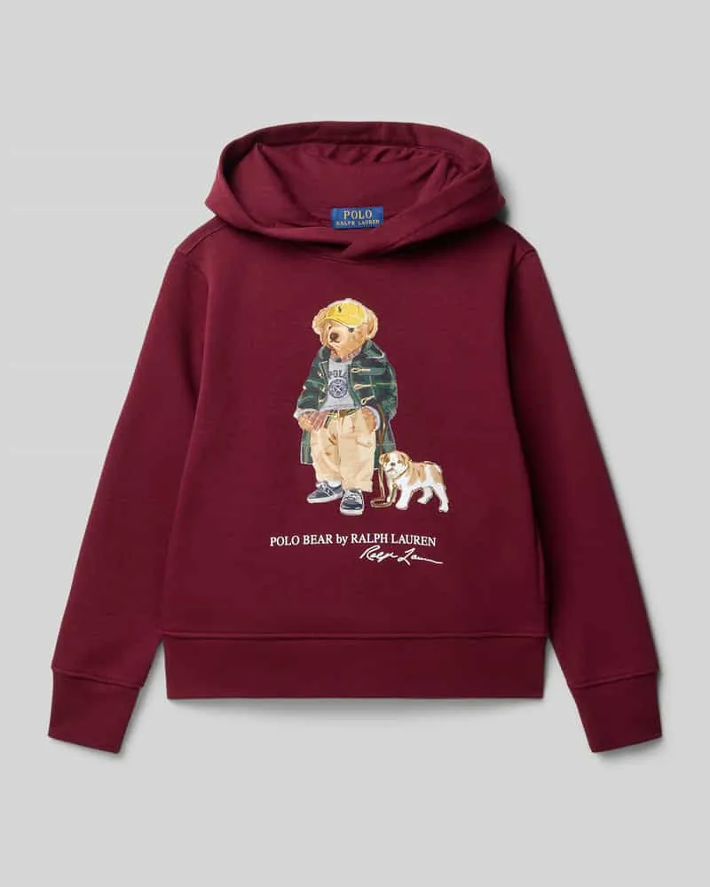 Ralph Lauren Regular Fit Hoodie aus Baumwoll-Mix mit Logo-Print Bordeaux