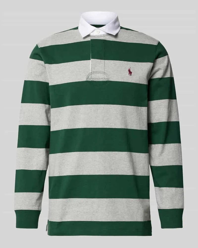 Ralph Lauren Sweatshirt mit Polokragen und Label-Stitching Gruen