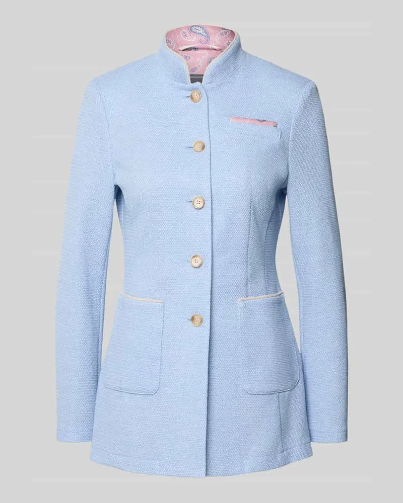 White Label Slim Fit Blazer mit Stehkragen und aufgesetzten Taschen Hellblau