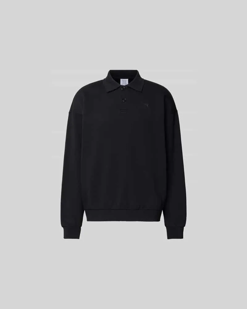 VETEMENTS Regular Fit Poloshirt aus Baumwoll-Mix Black