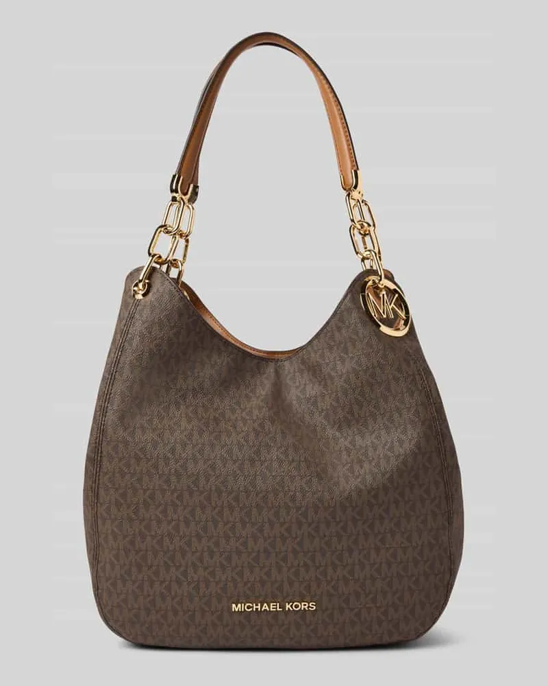 Michael Kors Handtasche mit Label-Applikation Modell 'LILLIE Dunkelbraun