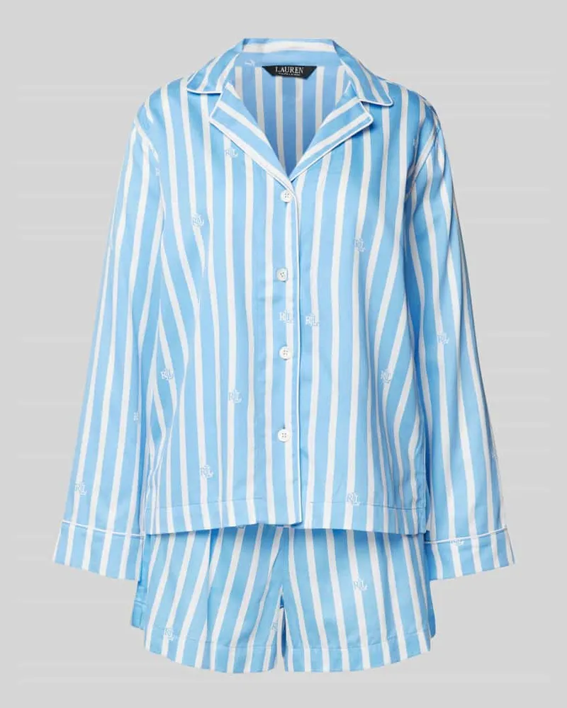 Ralph Lauren Pyjama mit Logo-Print Blau