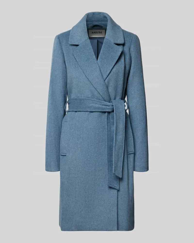 mbyM Mantel aus Woll-Mix mit Bindegürtel Modell 'Tanni Blau