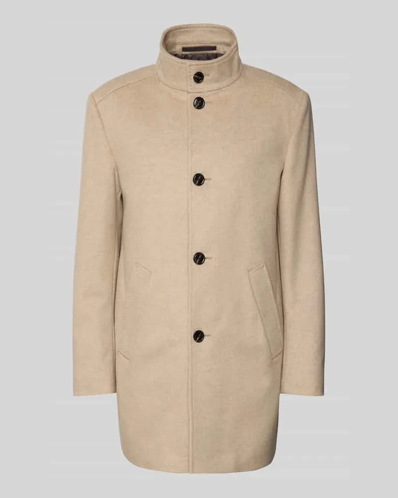 JOOP! Regular Fit Mantel aus Schurwoll-Mix mit Kaschmir-Anteil Modell 'MARON Beige