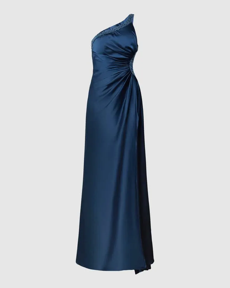 LUXUAR Abendkleid mit Perlen Rauchblau