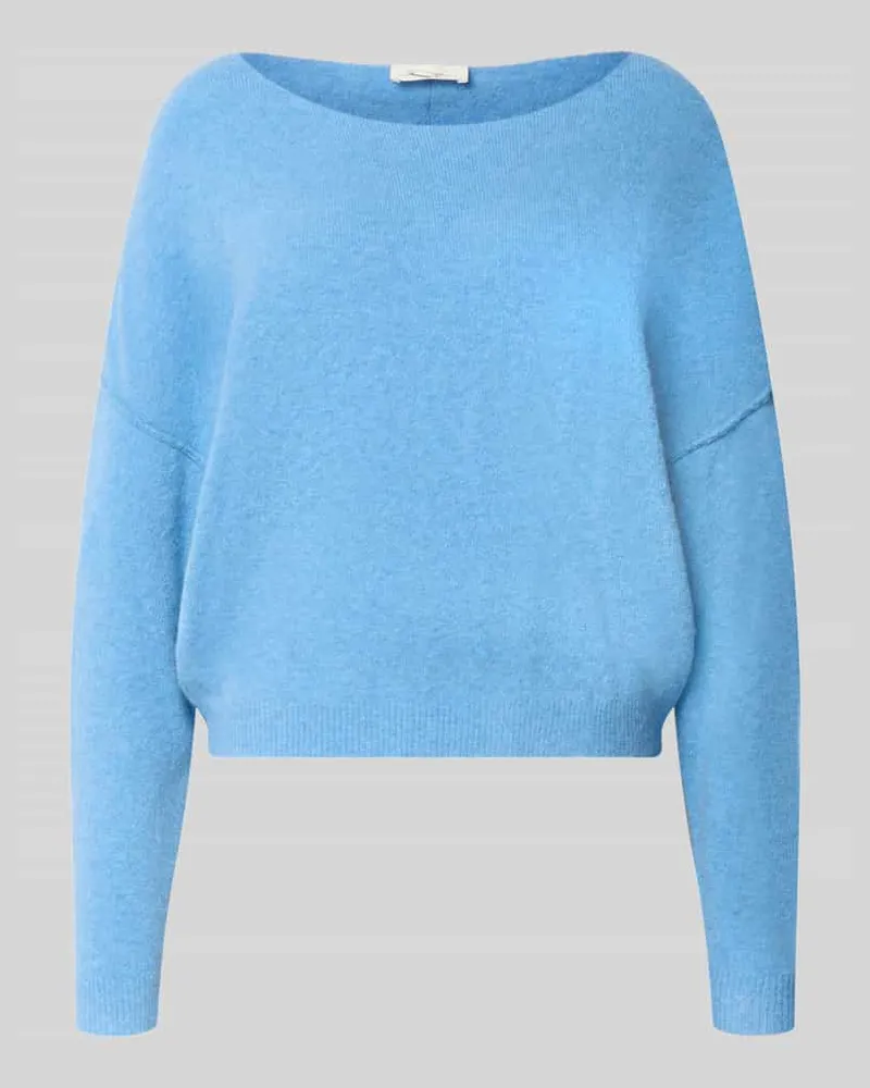 American Vintage Relaxed Fit Strickpullover aus Material-Mix mit Leinen-Anteil Blau