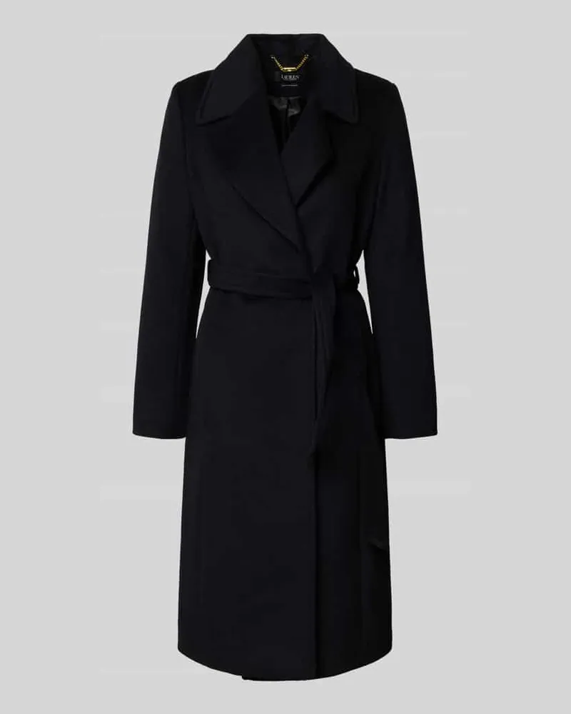 Ralph Lauren Mantel mit Reverskragen und Bindegürtel Black