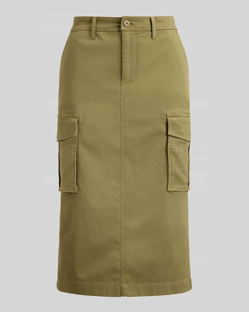 Ralph Lauren Schmaler Midi-Rock aus Baumwoll-Mix Khaki