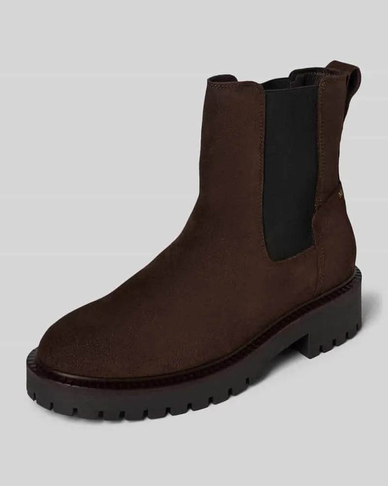 Marc O'Polo Chelsea Boots aus echtem Veloursleder Modell PHIA Dunkelbraun