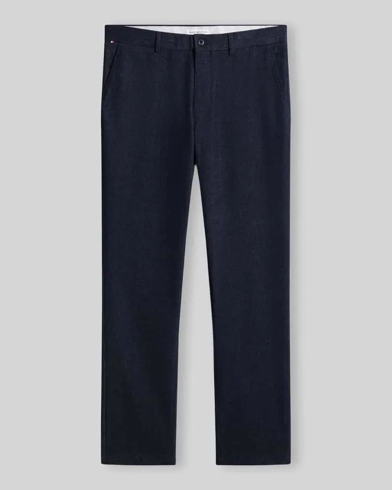 Tommy Hilfiger Slim Fit Gerade Hose aus Baumwoll-Mix mit Viskose-Anteil Modell 'DENTON Marine