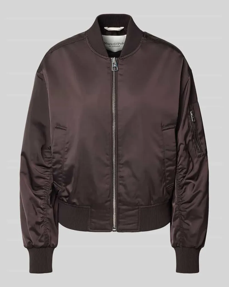 Marc O'Polo Regular Fit Bomberjacke mit Stehkragen Dunkelbraun