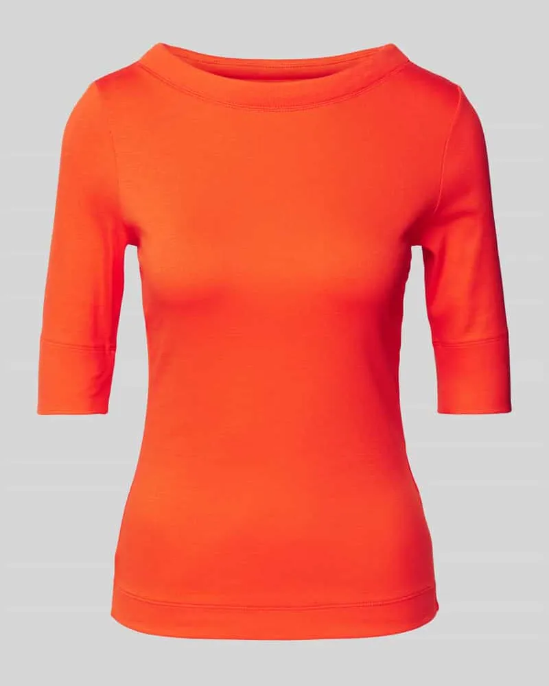 Marc Cain T-Shirt mit U-Boot-Ausschnitt Rot