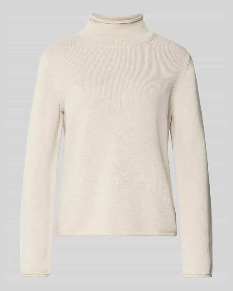 Marc O'Polo Regular Fit Rollkragenpullover aus reiner Baumwolle Stein