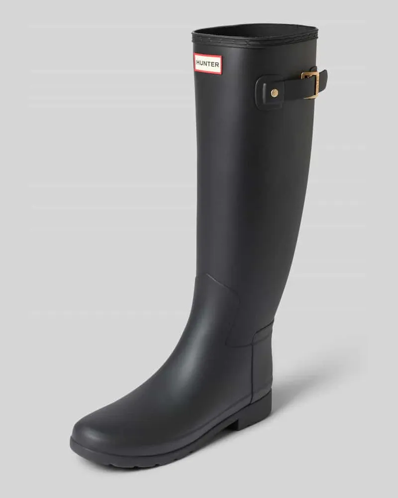 Hunter Stiefel mit Label-Detail und Blockabsatz Black
