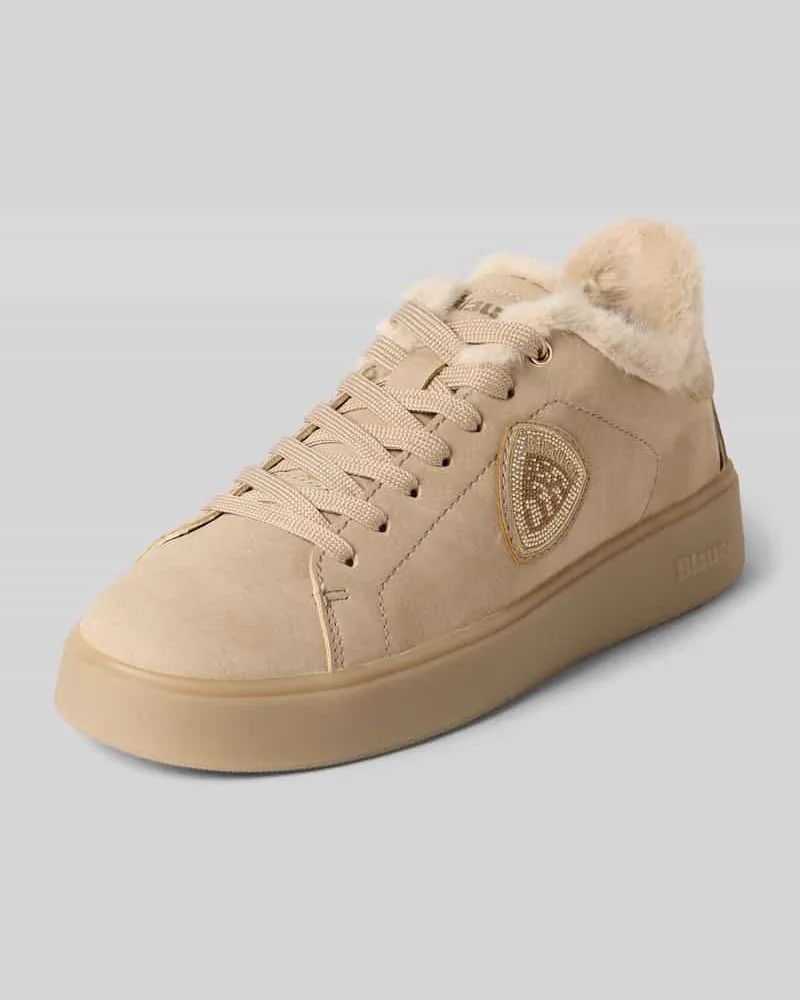 Blauer Sneaker mit Logo-Detail Beige
