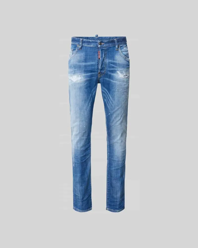 Dsquared2 Slim Fit Jeans im Destroyed-Look Marine