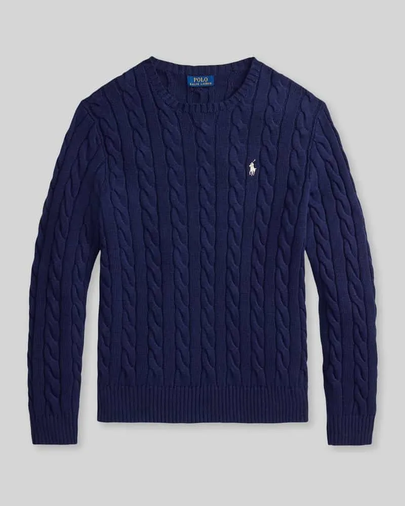 Ralph Lauren Regular Fit Strickpullover aus reiner Baumwolle Marine