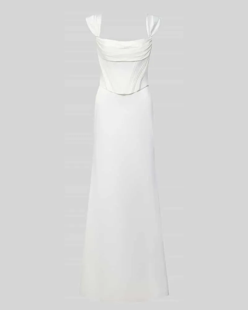 LUXUAR Brautkleid mit Karree-Ausschnitt Offwhite