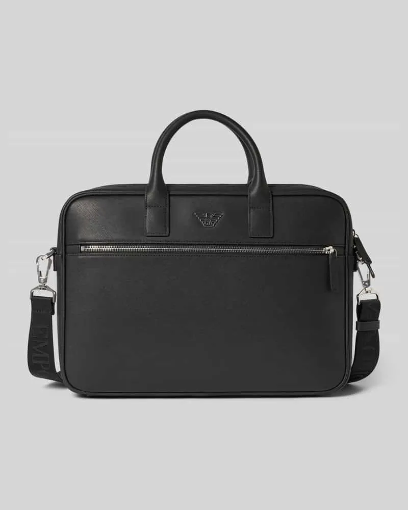 Emporio Armani Laptoptasche mit Label-Detail und Schulterriemen Black