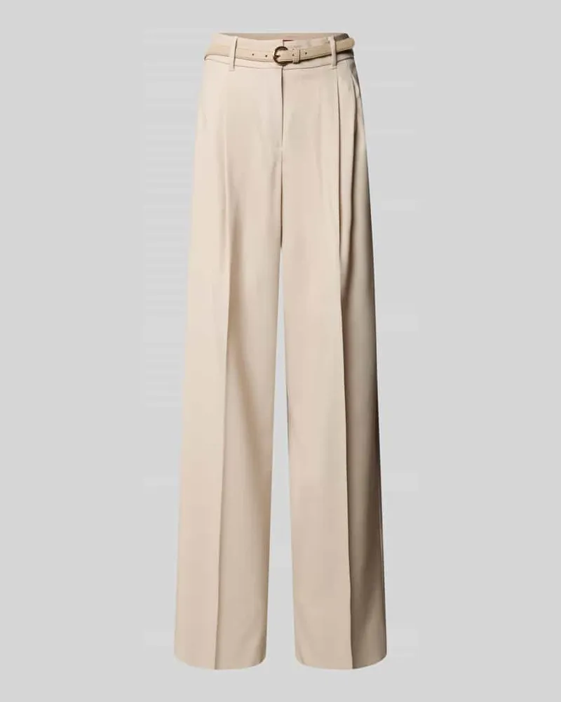 Max Mara Weite Hose aus Schurwoll-Mix Modell 'ENTRATA Beige