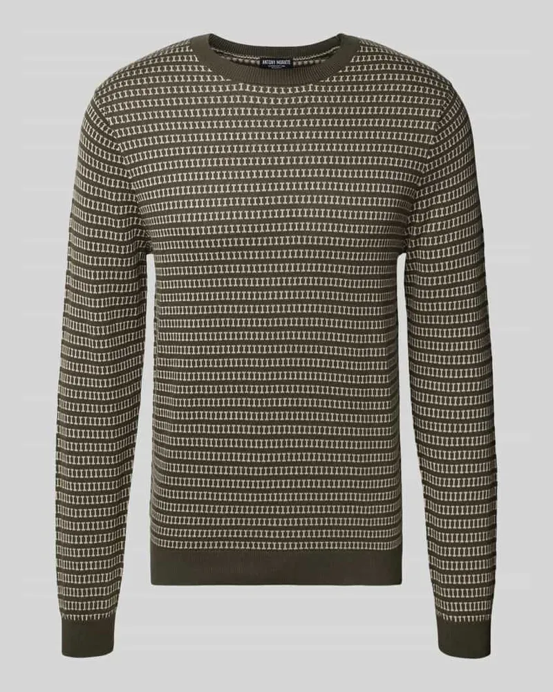 Antony Morato Strickpullover mit gerippten Abschlüssen Oliv