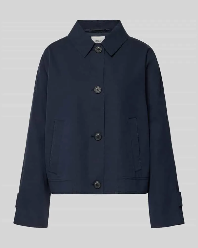 S.Oliver Regular Fit Trenchcoat aus Baumwoll-Lyocell-Mix Marine