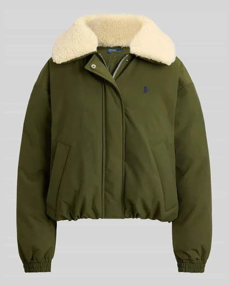 Ralph Lauren Regular Fit Bomberjacke mit Teddykragen Oliv