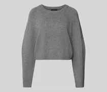 Cropped Strickpullover aus Woll-Mix