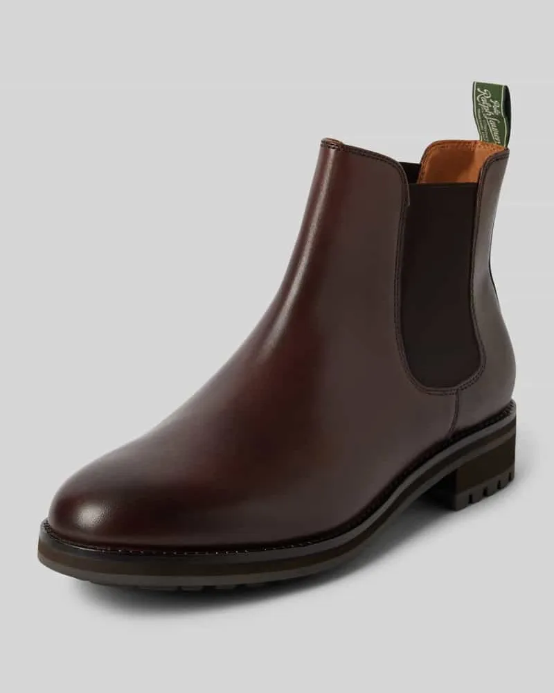 Ralph Lauren Chelsea Boots aus echtem Rindsleder Modell 'BRYSON Dunkelbraun