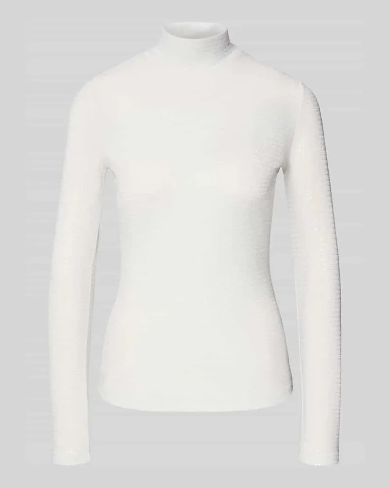 HUGO BOSS Slim Langarmshirt mit Paillettenbesatz Modell 'DRISILA Offwhite