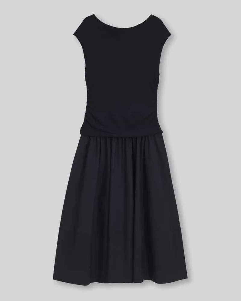 HUGO BOSS A-Linien Freizeitkleid aus Viskose-Mix Marine