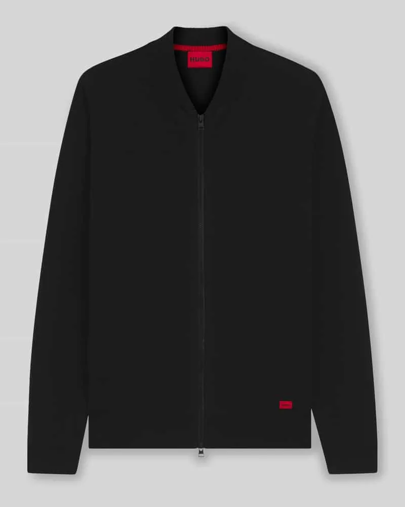 HUGO BOSS Regular Fit Strickjacke aus reiner Baumwolle Modell 'SAN JAQUE-C Black