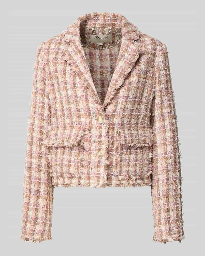 Milano Italy Regular Fit Blazer mit Strukturmuster und Pattentaschen Rose