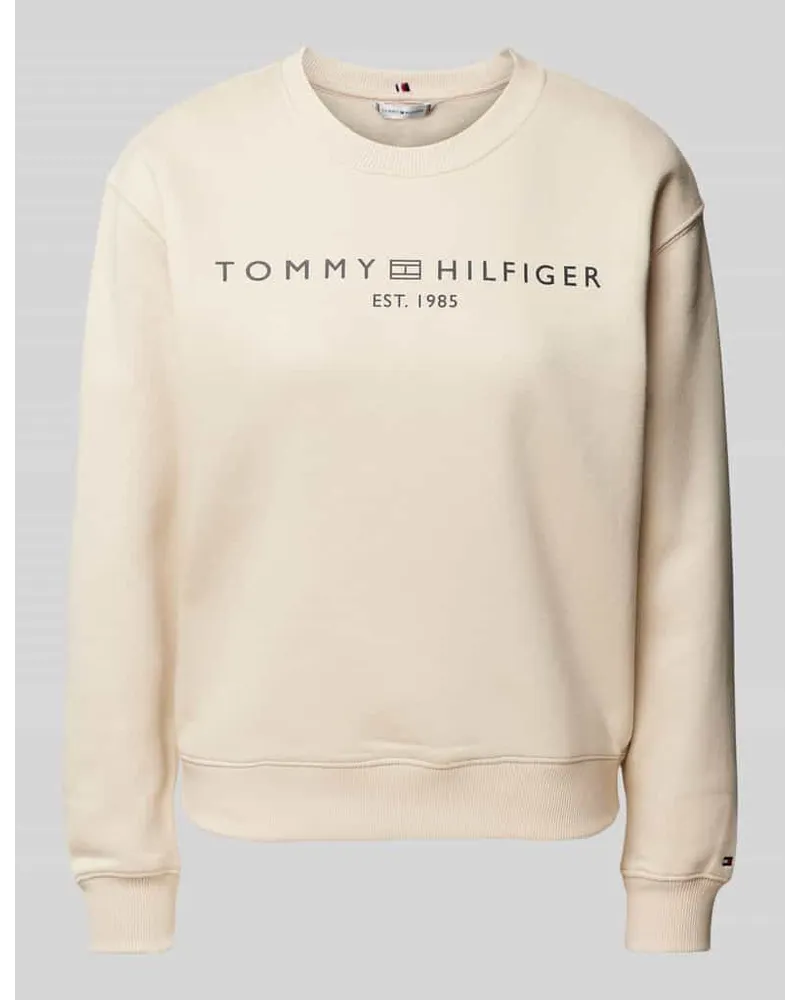 Tommy Hilfiger Sweatshirt mit Label-Print Beige