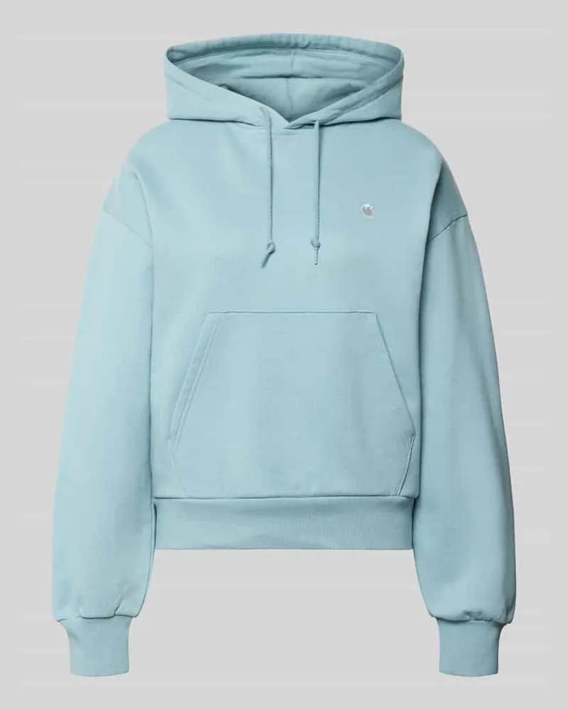 Carhartt WIP Hoodie mit Label-Stitching und Känguru-Tasche Hellblau