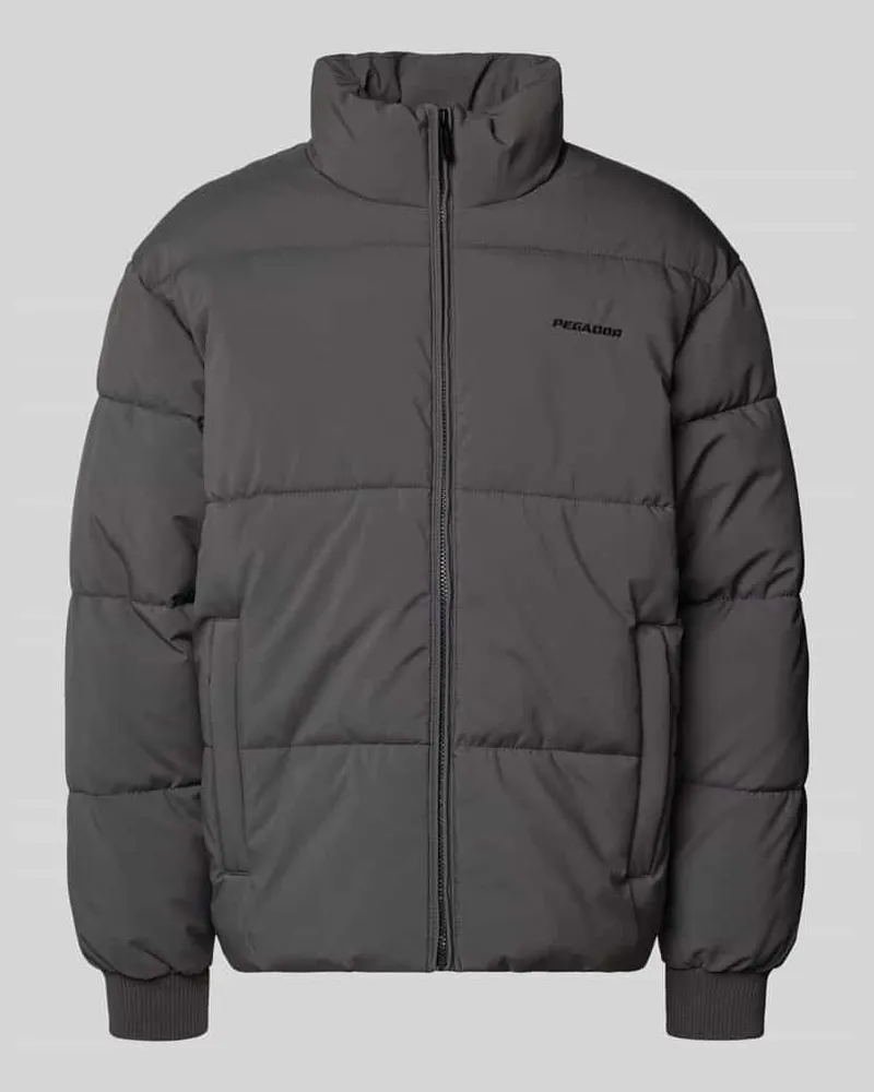PEGADOR Regular Fit Steppjacke mit Logo-Stitching Modell 'Solin Dunkelgrau