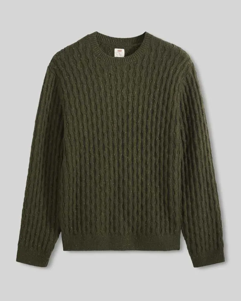 Levi's Relaxed Fit Pullover aus Baumwoll-Mix mit Woll-Anteil Dunkelbraun