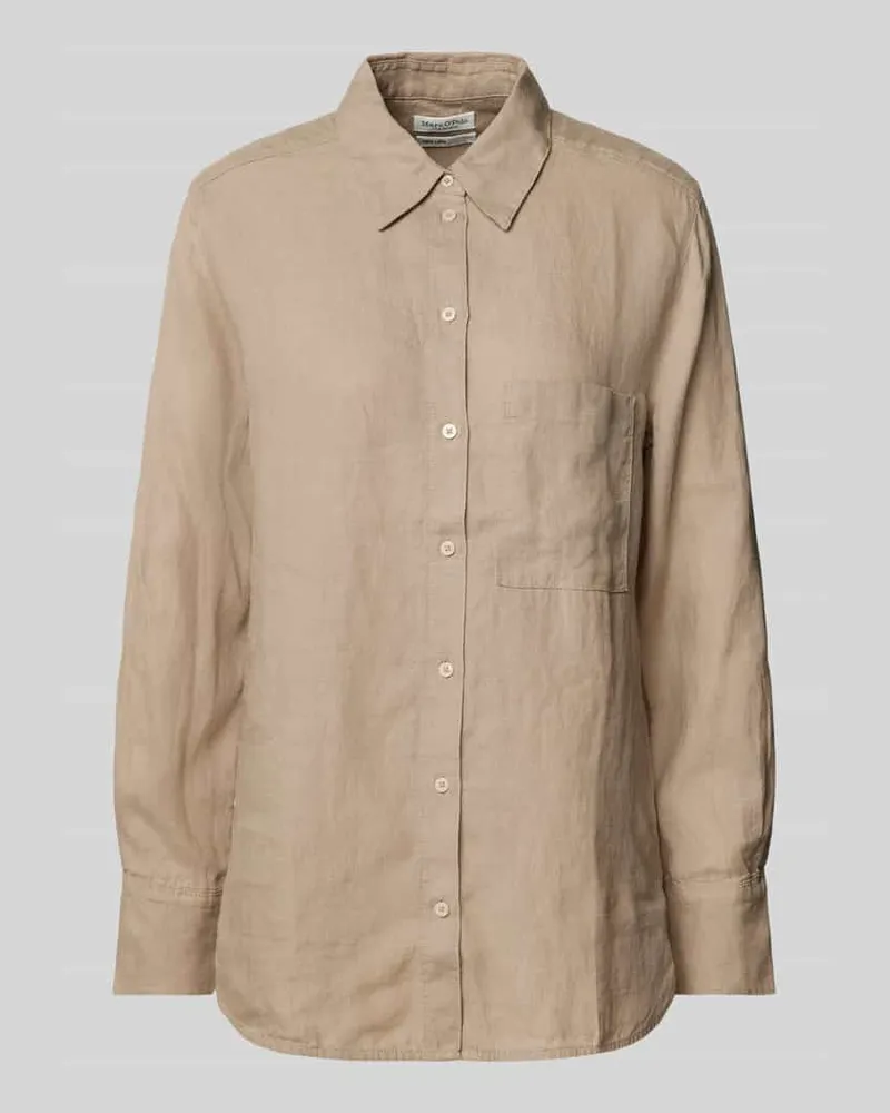 Marc O'Polo Regular Fit Leinenbluse aus reinem Leinen Beige