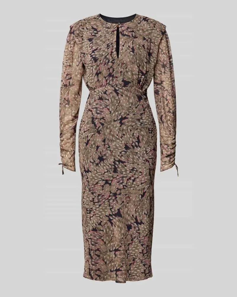 HUGO BOSS Midikleid mit Schlüsselloch-Ausschnitt Modell 'DENZAL Lind
