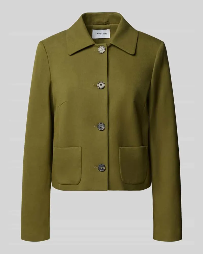 More & More Regular Fit Blazer mit aufgesetzten Taschen Gruen