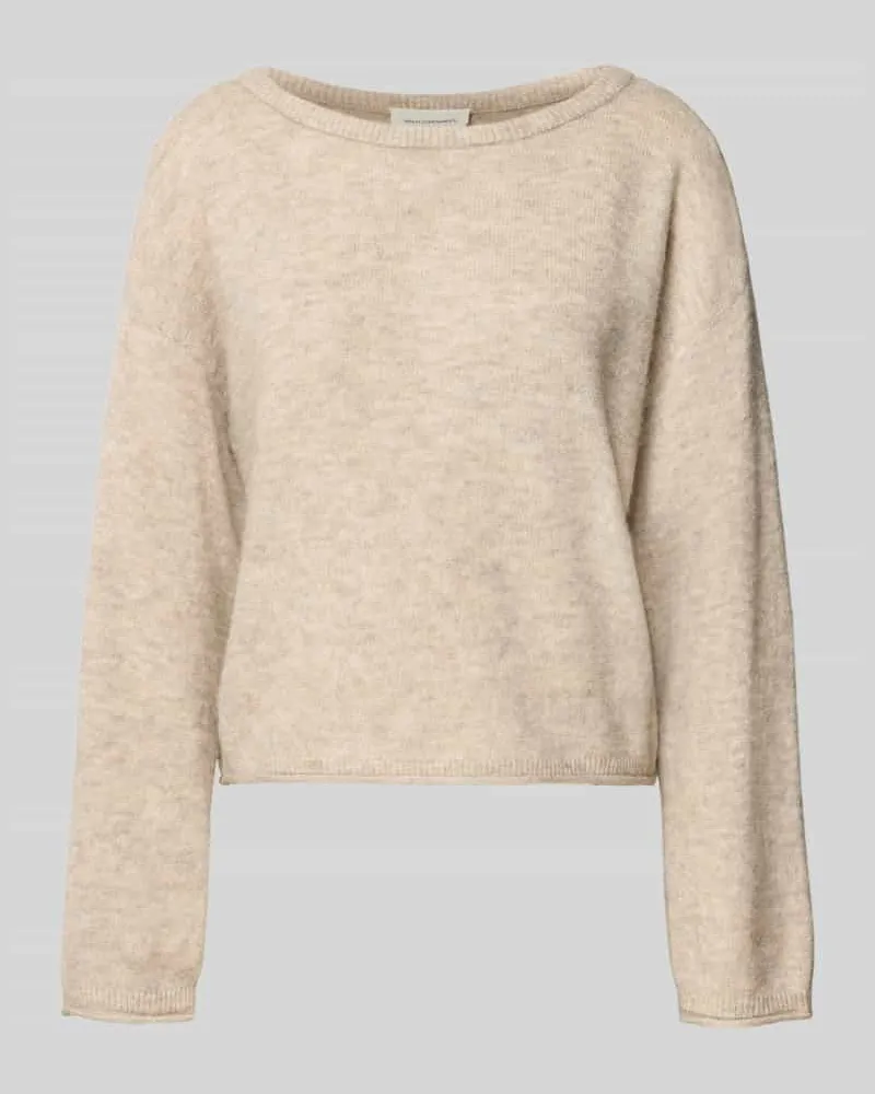 MOSS COPENHAGEN Strickpullover aus Woll-Mix Modell 'Kellsey Beige