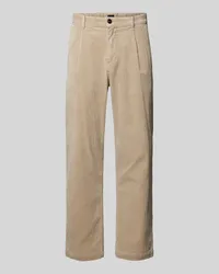 HUGO BOSS Relaxed Fit Cordhose mit Bundfalten Modell 'Chino-Shyne Beige