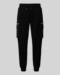 HUGO BOSS Regular Fit Sweatpants mit Cargotaschen Modell 'Larsen Black