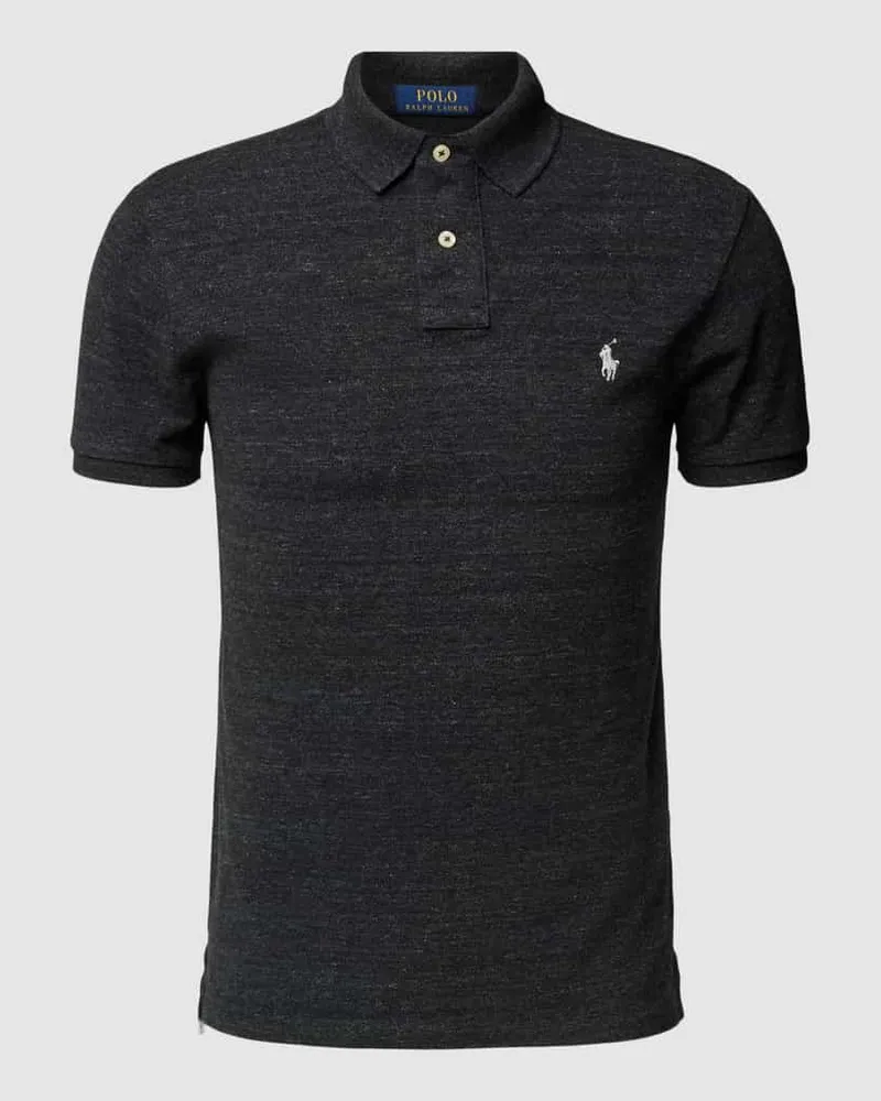 Ralph Lauren Slim Fit Poloshirt mit Logo-Stitching Black