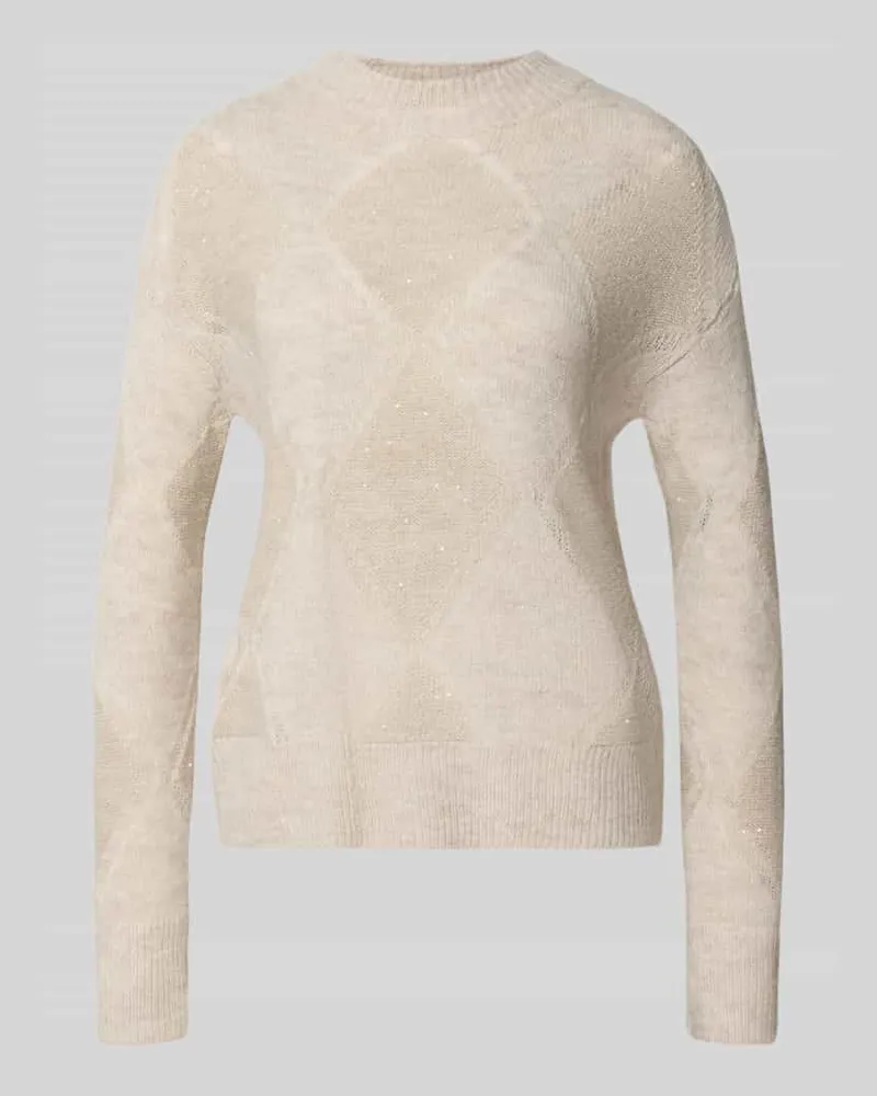 S.Oliver Pullover mit leichtem Stehkragen Hellgrau