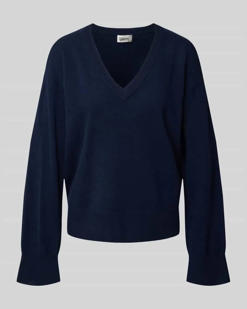 My Essential Wardrobe Regular Fit Pullover aus reiner Wolle Dunkelblau